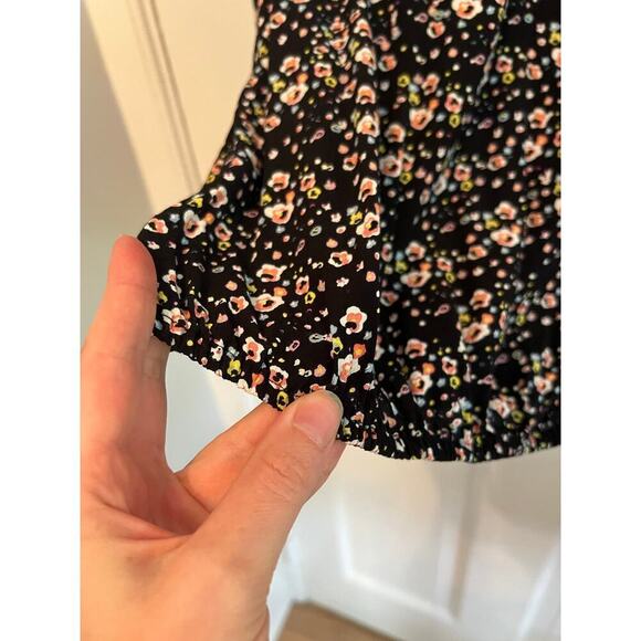 Sactuary Women's XS Ditsy Floral Print Black Pink Long Sleeve Shirt Blouse - Picture 9 of 13